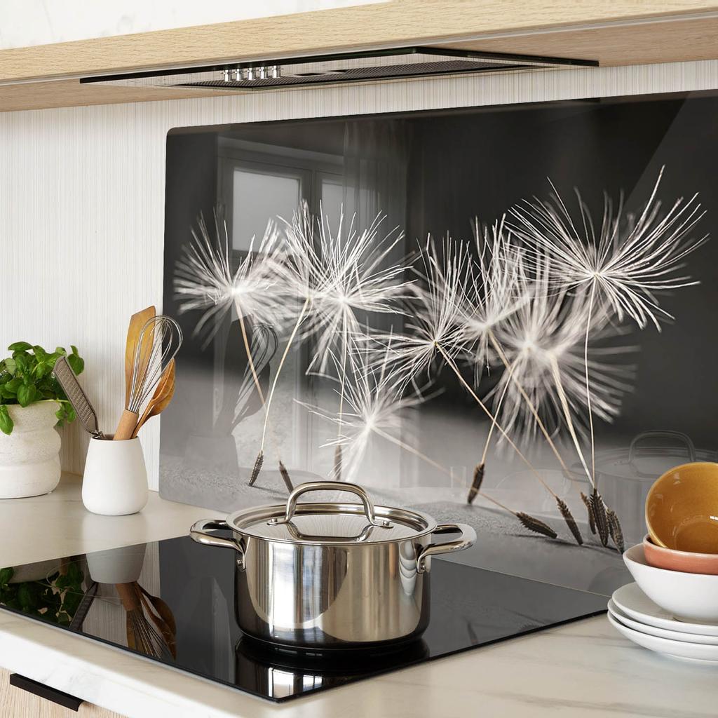 Kitchen Multifunctional Decorative Tempered Glass Board Dandelions 80X52 Cm
