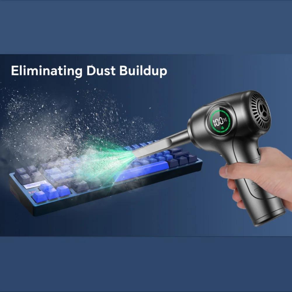Industrial blower Handheld Rechargeable Vacuum Cleaner and Home Portable Dual Purpose Hair Dryer Compressor Gun with LED Display