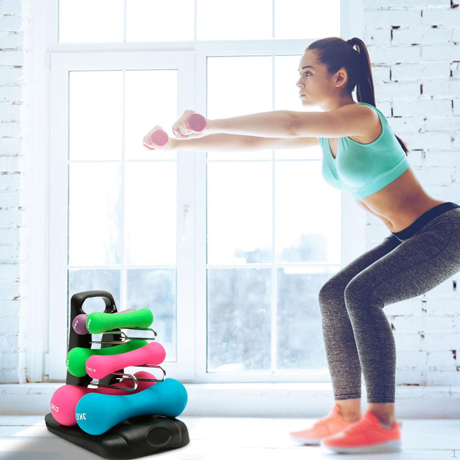 

Dumbbell Rack Stand Weight Holds 6 Gym Dumbbells for Turnhalle