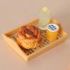 Realistic Dollhouse Miniature Coffee & Pastry Set Food Tray Accessory for Doll House Diorama Art Decor Collection Gift