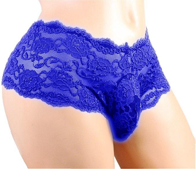Men's Lace Boxer Briefs Sheer Floral Pattern Underwear Breathable Stretch Fabric Comfortable Fit for Performance and Daily Wear