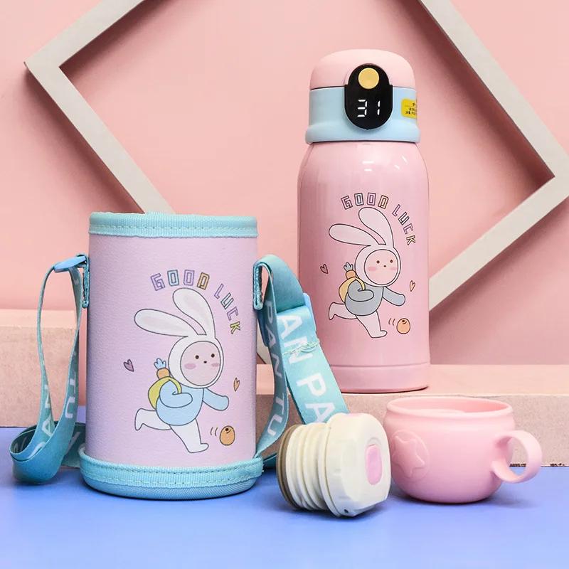

Cartoon Stupid Bear Kindergarten Students Intelligent Temperature Measuring Mug Vacuum 316 Stainless Steel Straw Water Cup 500ml