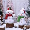 Cartoon Snowman Plush Dolls Collectible Figurine Ornament with Winter Scarf and Hat Christmas Stuffed Toy for Gifting