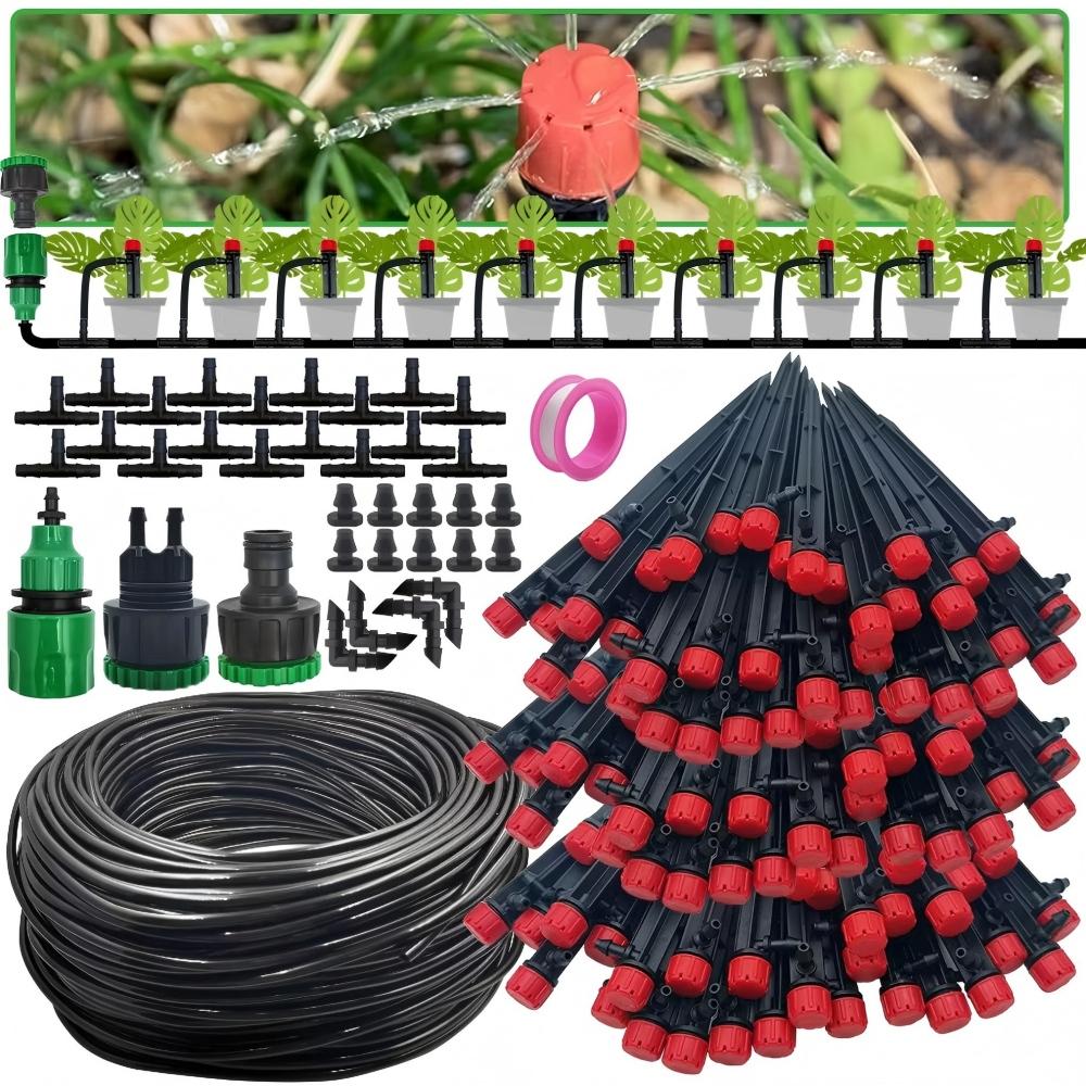 Garden Drip Irrigation Automatic Watering System Kit Adjustable Nozzle Sprinkler for Bonsai Pot Plant Flower Vegetable Greenhouse