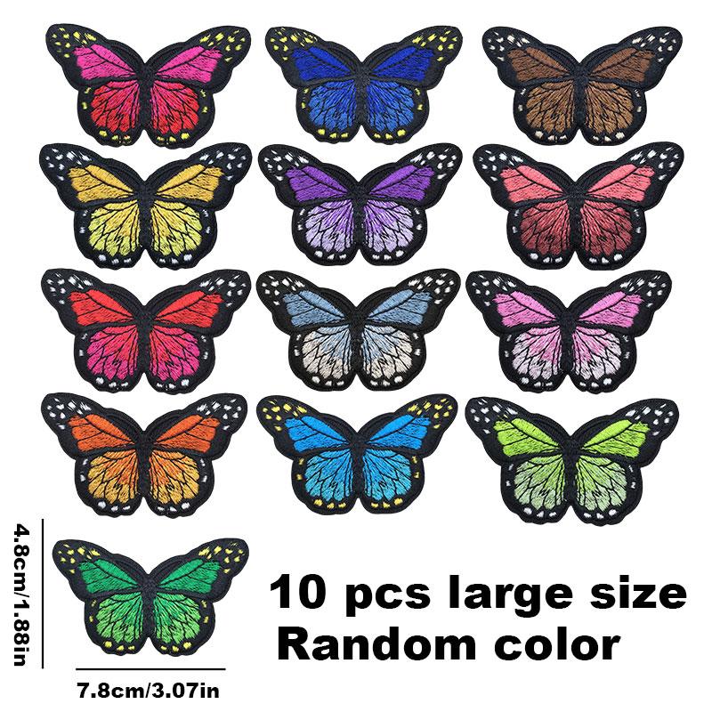 10Pcs Butterfly Patches Applique For Clothing Embroidery Patches On Clothes Diy Ironing Sewing Children Kids Stickers