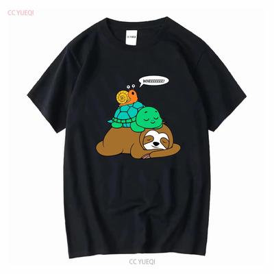 Sloth Turtle Snail T Shirt Slow Animals Lazy Animal SweaT Love And Steady Life Top Long or Short Sleeves Vintage Washed Unisex
