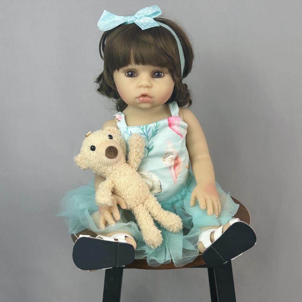 

BZDOLL 48 CM Full Soft Vinyl Reborn Baby Doll Toys Lifelike Princess Babies Birthday Gift Girls Bathe Toy vinyl body doll