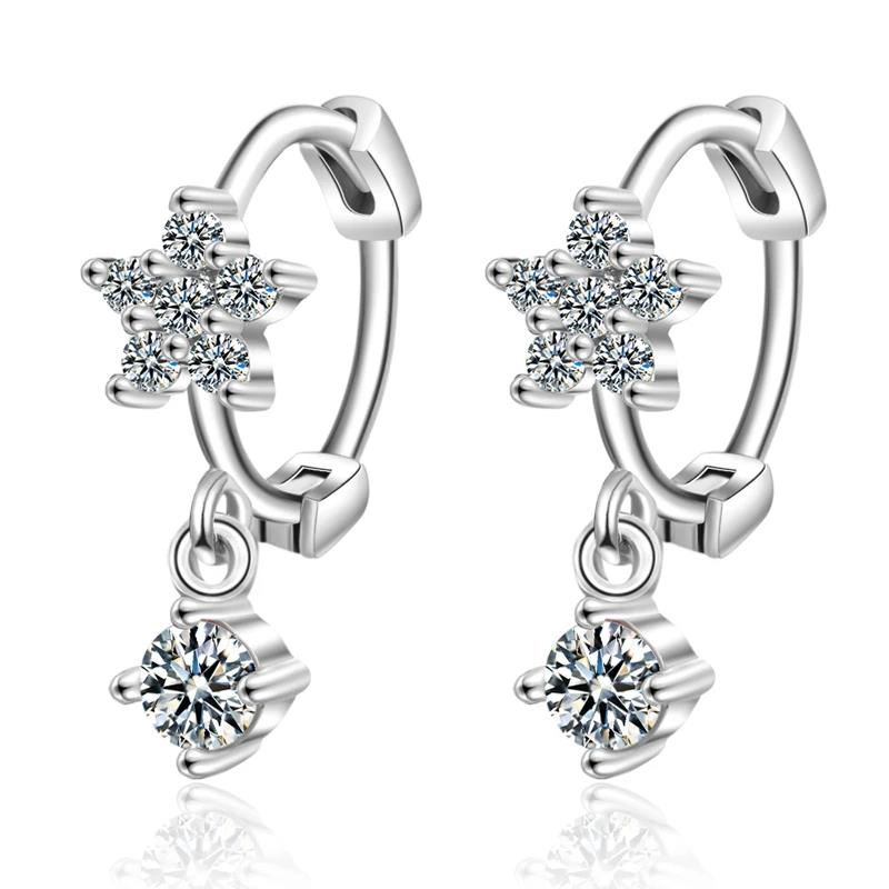 New Arrival Female Pendientes 925 Sterling Silver Flower Micro Pave AAA Zircon Earrings for Women Girl Jewelry Oorbellen Brincos