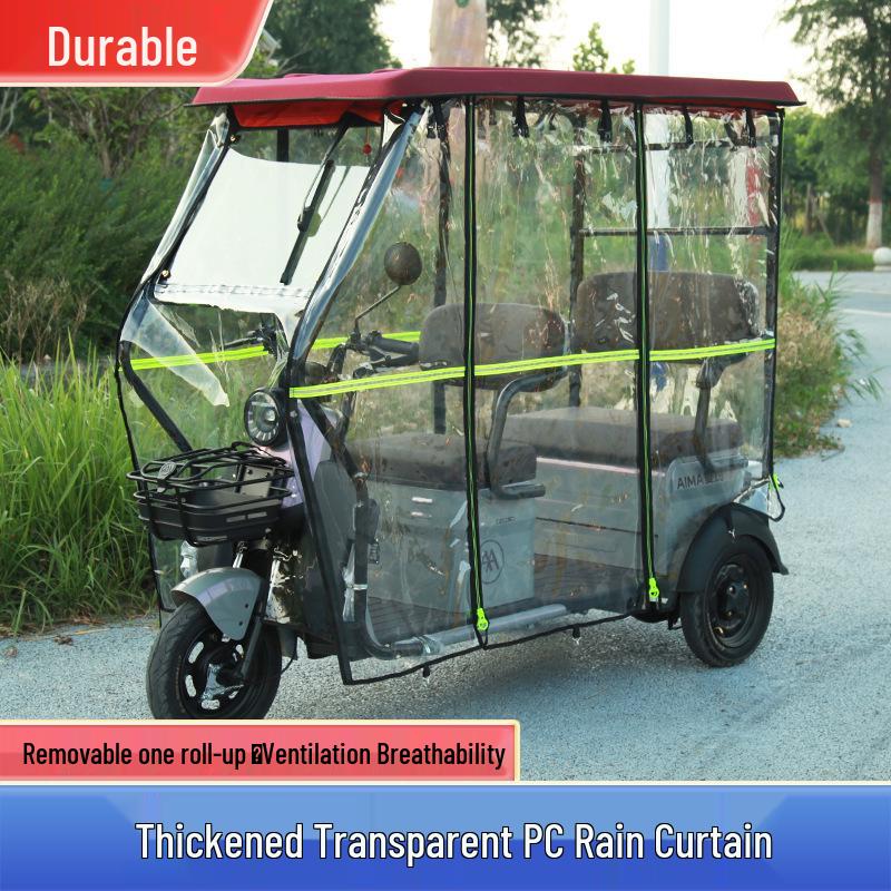 W pełni zadaszony elektryczny trójkołowiec Osłona przeciwsłoneczna do skuterów inwalidzkich