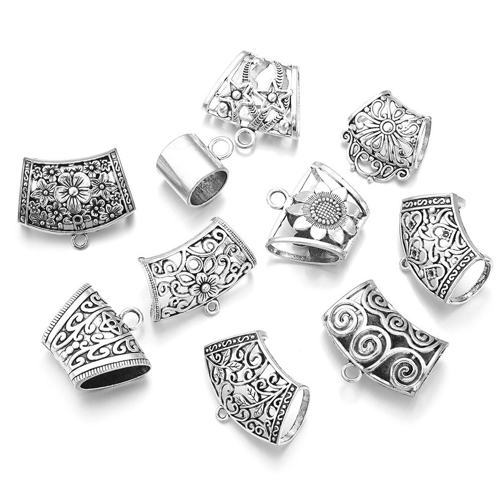 5pcs/lot Antique Silver Color Hollow Pendant Charm For Jewelry Making DIY Necklace Bracelets Bag Clothing Charm Accessories