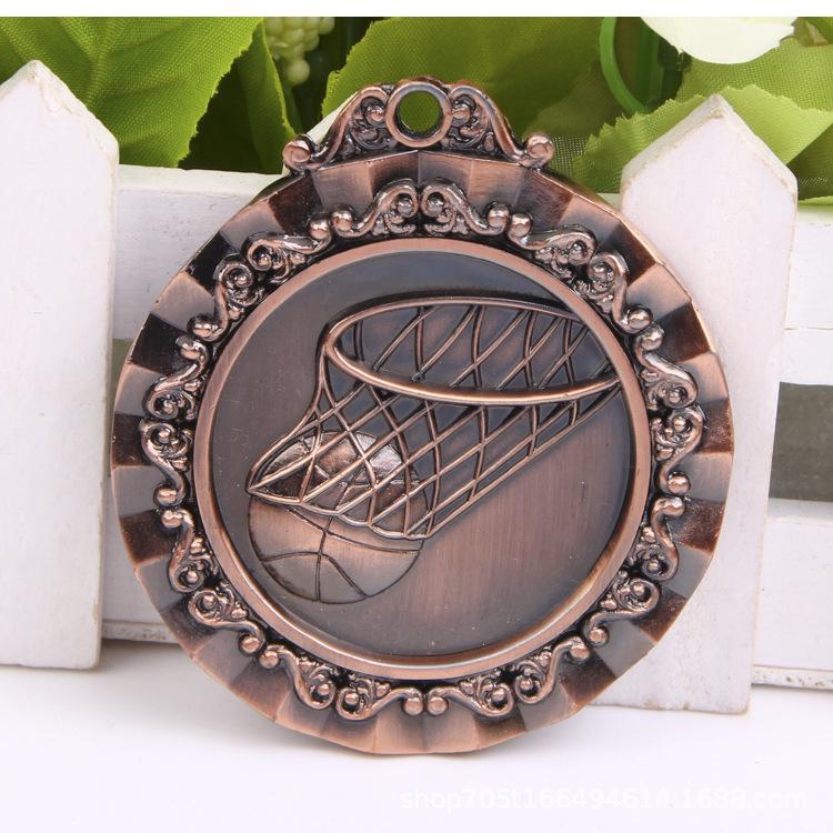 Pleated Lace Basketball Medal for School Gymnasium Competitions