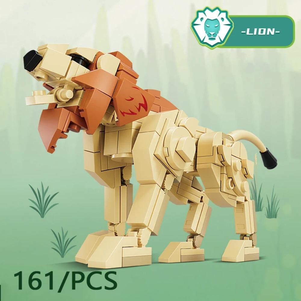 MOC City Creative Building Blocks Accessories Zoo Rhino Lion Kangaroo Wolf Fox Frog Bee Crow Peacock Mini Brick Toy Gifts X021