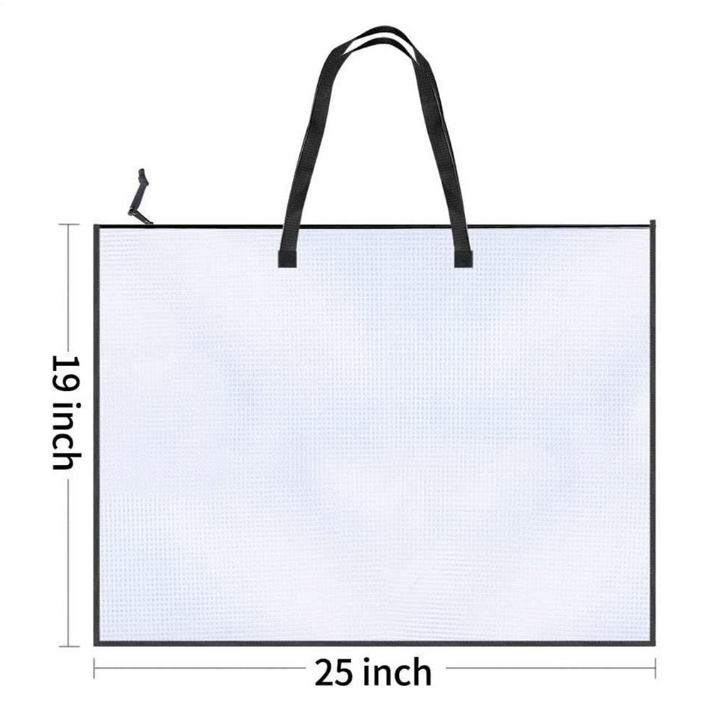 Арт-портфолио 19x25 дюймов прозрачная сумка-кейс на молнии с ручкой водонепроницаемая защита для произведений искусства плакатов документов белый 2240₽