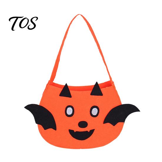 Halloween Candy Bags for Kids Felt Bag, Pumpkin Ghost Skull Cat Owl Tote Decorative Holiday Sacks Kids, Non Woven Trick or Treat Handbag, Party Favor