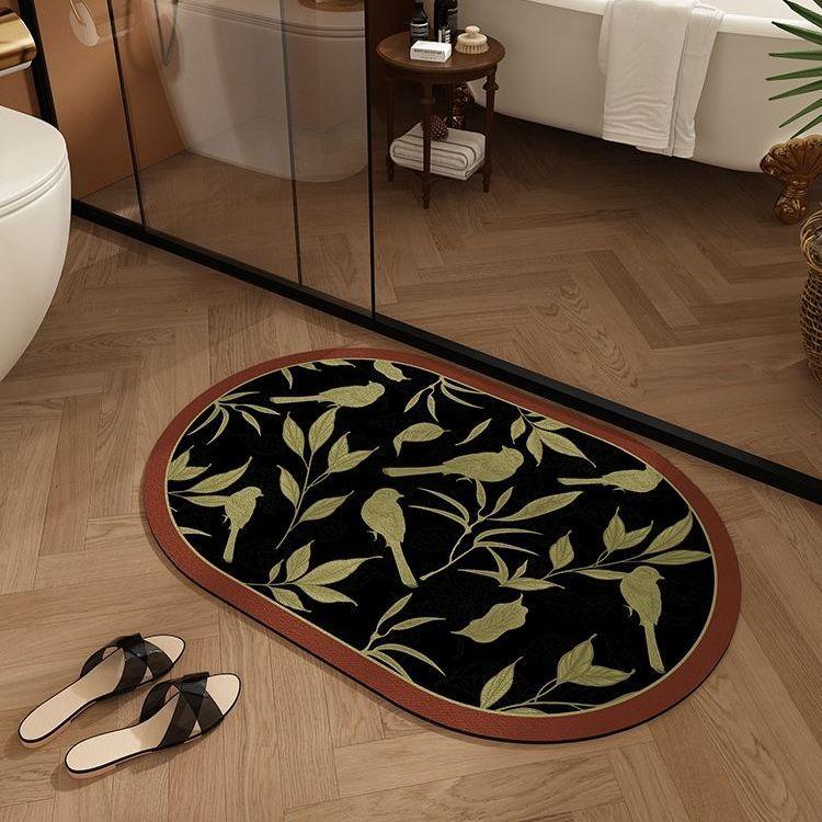 American Retro Bathroom Floor Mat, Diatom Mud, Water Absorption, Non-slip and Quick-drying Floor Mat