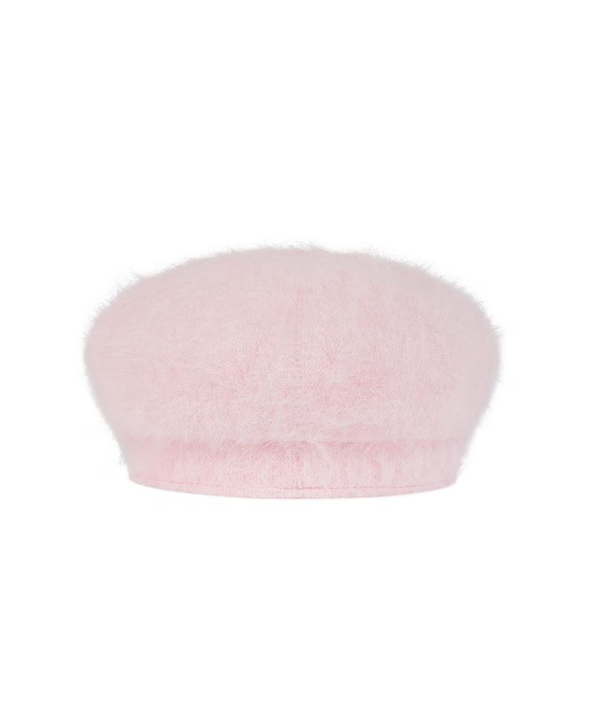 Bajal Va Square Studded Angora Beret Pink