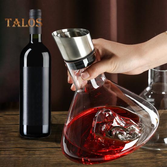 Skleněný karafa na víno s provzdušňovačem Nerezová filtrace 12kanálová provzdušňování Kapacita 1600 ml Ručně vyrobená karafa na červené víno na láhve vína