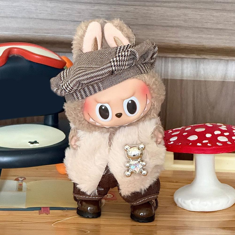 For 17cm Labubu Doll Clothes Fashion Clothes Dress Doll Clothes Color Match Overalls Dolls Accessories Cute Decoration Little Clothes