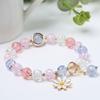 Elegant Crystal Flower Beaded Bracelet for Women Strand Beaded Bracelet Jewelry Strawberry Daisy Flower Wristband Chain