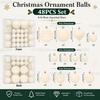 Velvet Christmas Ornament Balls Set 48PCS Plastic Flocked Baubles DIY Christmas Tree Decor Holiday Home Party Hanging Decor
