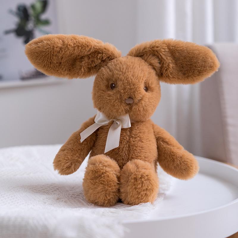 

Latest Cute And Charming Bow Tie Rabbit Stuffed Toy Infant Child Doll Plush Rabbit Doll Soothing Sleeping Partner Holiday Present Playthings designed 25cm коричневый