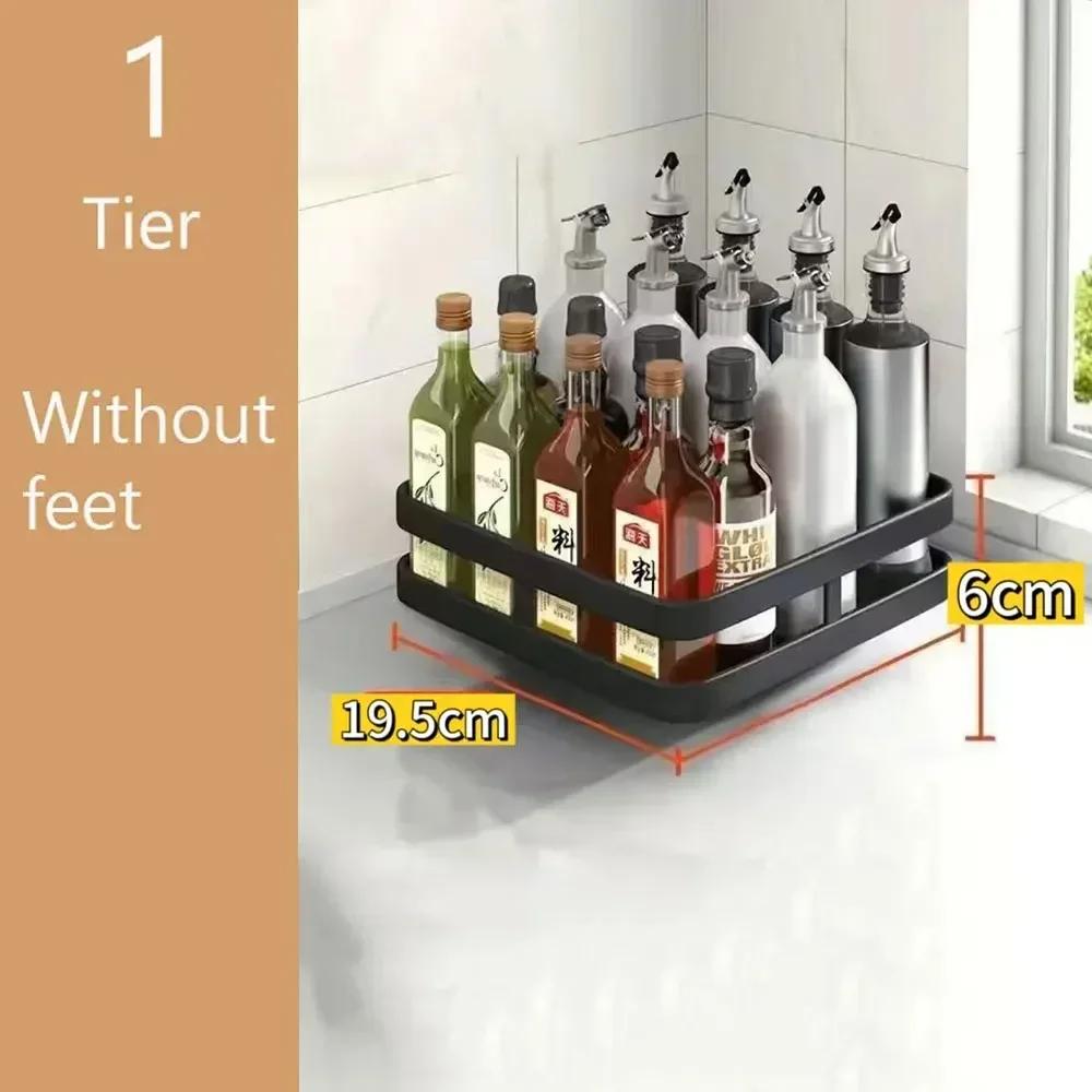 

Подставка для специй на кухне, многоцелевая подставка для хранения на кухонной столешнице из углеродистой стали, вращающаяся на 360°, подставка для хранения приправ