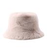 Winter solid color plush bucket hat European and American simple thickened thermal basin hat