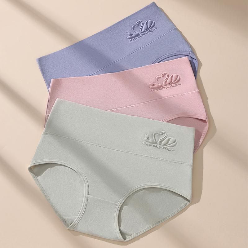 3Pcs Women Cotton Panties High Waist Underwear Breathable Briefs Plus Size M-5XL Panty Body Shaper Female Lingerie