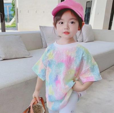2025 Trendy Tie-Dye Short-Sleeve T-Shirts for Girls - Fashionable Summer Tops for Babies and Kids