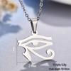 Popular Stainless Steel Eye of Horus Pharaoh Pendant Necklace