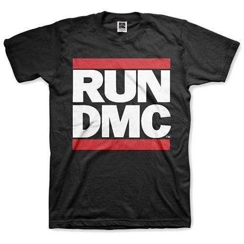 Run DMC Men s Logo Short Sleeve T-Shirt, Black, Medium XL