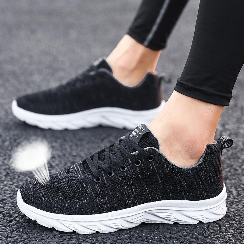 Herbst Markenschuhe Sportschuhe neue leichte rutschfeste weich gefederte Laufschuhe schwarze Freizeitschuhe