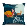 Christmas Pillow Cover Christmas Pillow Linen Cartoon Print Holiday Home Bed Cushion Cover