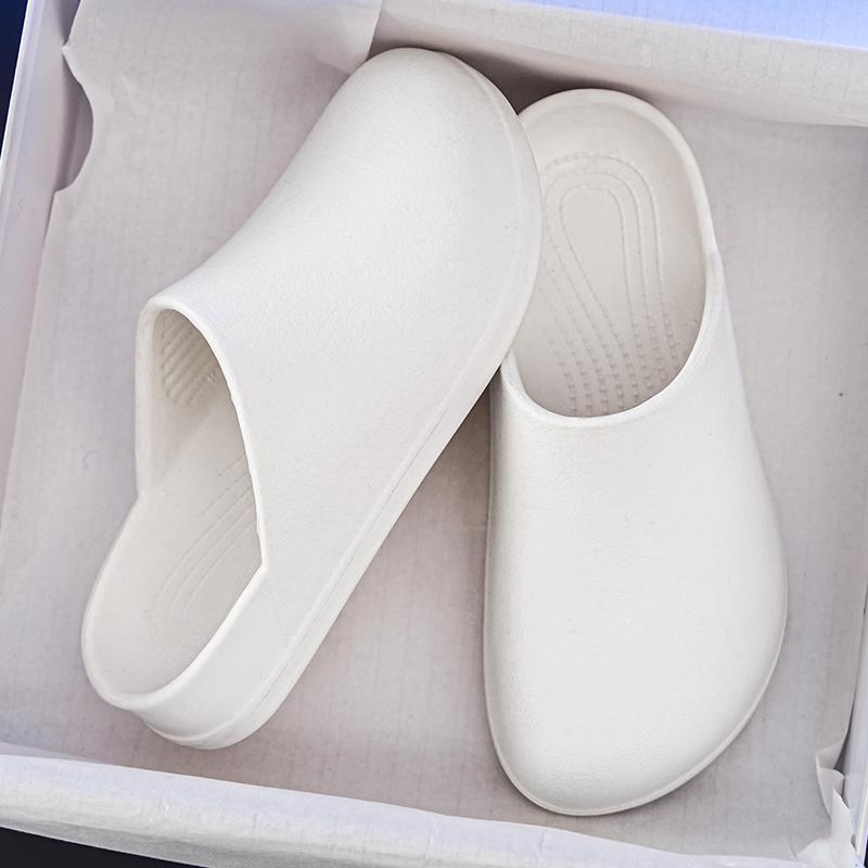 

Новые мужские женские тапочки для дома, садовые клоги, водонепроницаемая обувь для повара, пляжные сандалии-тапочки для работников домашних животных, уличная обувь для рыбалки 36-37 белый