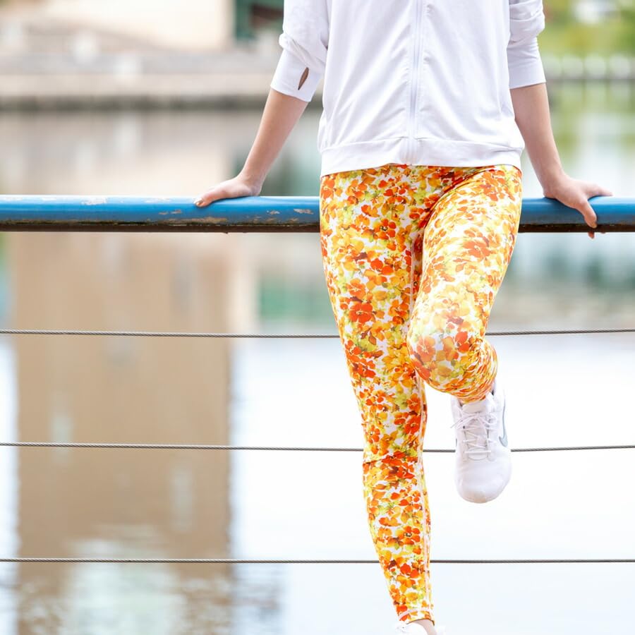 A1165 BT05 Botanical Party Size S [YogaIrie] Leggings, 10-Length, Mimosa,