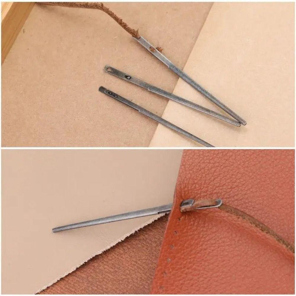 DIY Single Holes Leather Rope Crochets Double Holes Flat Head Leather Rope Woven Stitching Crochet Hand Lace