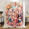 Cozy Cartoon Princess Flannel Printed Blanket Suitable for All Seasons Suitable for Living Room Office Sofa and Travel 180x250CM