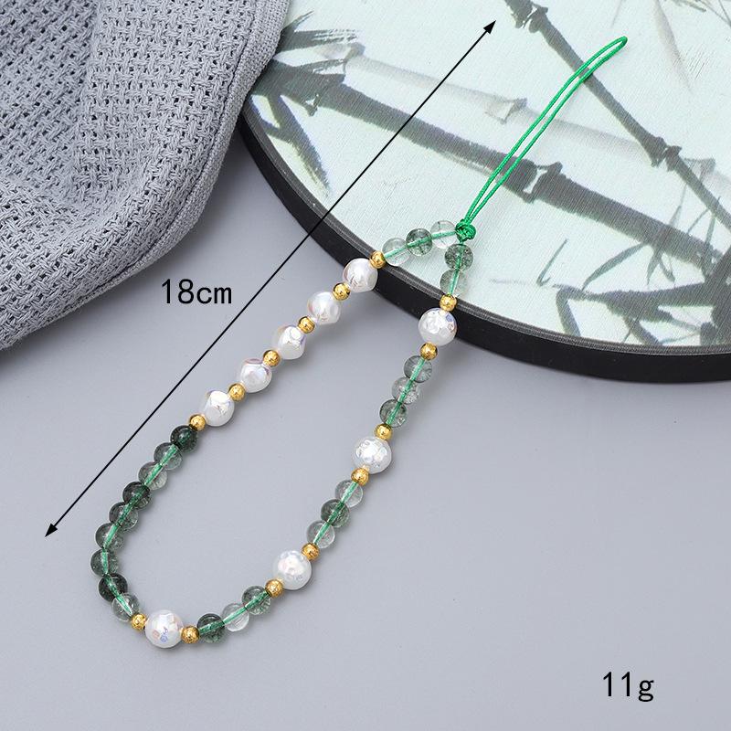 Stylish Pearl Bow Mobile Phone Lanyard with CCD Camera Pendant