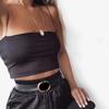 2025 Summer Women's Crop Top Sexy Elastic Cotton Camis Sleeveless Short Tank Top Bar