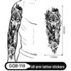 Adesivo Tatuaggio Completo per Braccio Uomo: Design Realistico Impermeabile, Motivo Tigre e Teschio