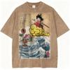 Dragon Ball Vintage Wash Graphic T Shirt Men Anime Print Women Short Sleeve Tee New Summer Casual Tops Streetwear Harajuku Y2k