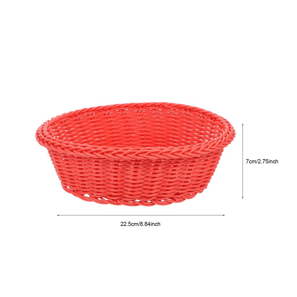1Pcs Fruit Basket Plastic Rattan Woven Multi-Function Serving Tray for Bread Cake Snacks Storage Home Hotel Decoration Use