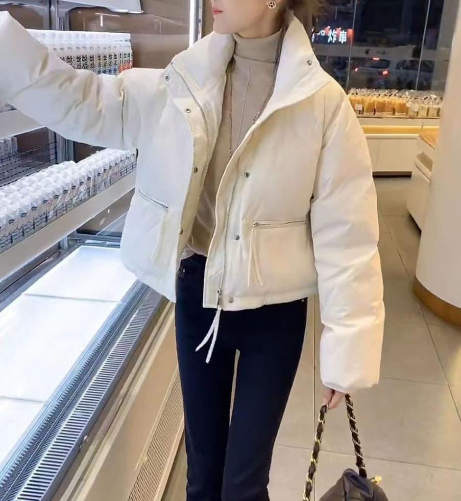 Women's Jacket 2024 New In Cotton-padded Clothes Short Korean Fashion Stand Collar Thicken Bread Jacket Women Coat Tops Winter