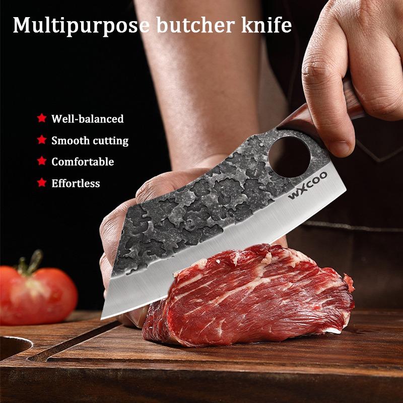 Stainless Steel Kitchen Knife Wooden Handle Sharp Boning Knife Multipurpose Knife Kitchenware Butcher Cutting Paring Meat Cleaver