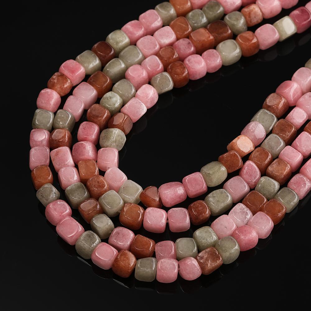 1 Strand Natural Stone Agate Beads 7.5 x 7.5mm Cube Spacer Loose Bead for Jewelry Making DIY Bracelet Necklace Accessories