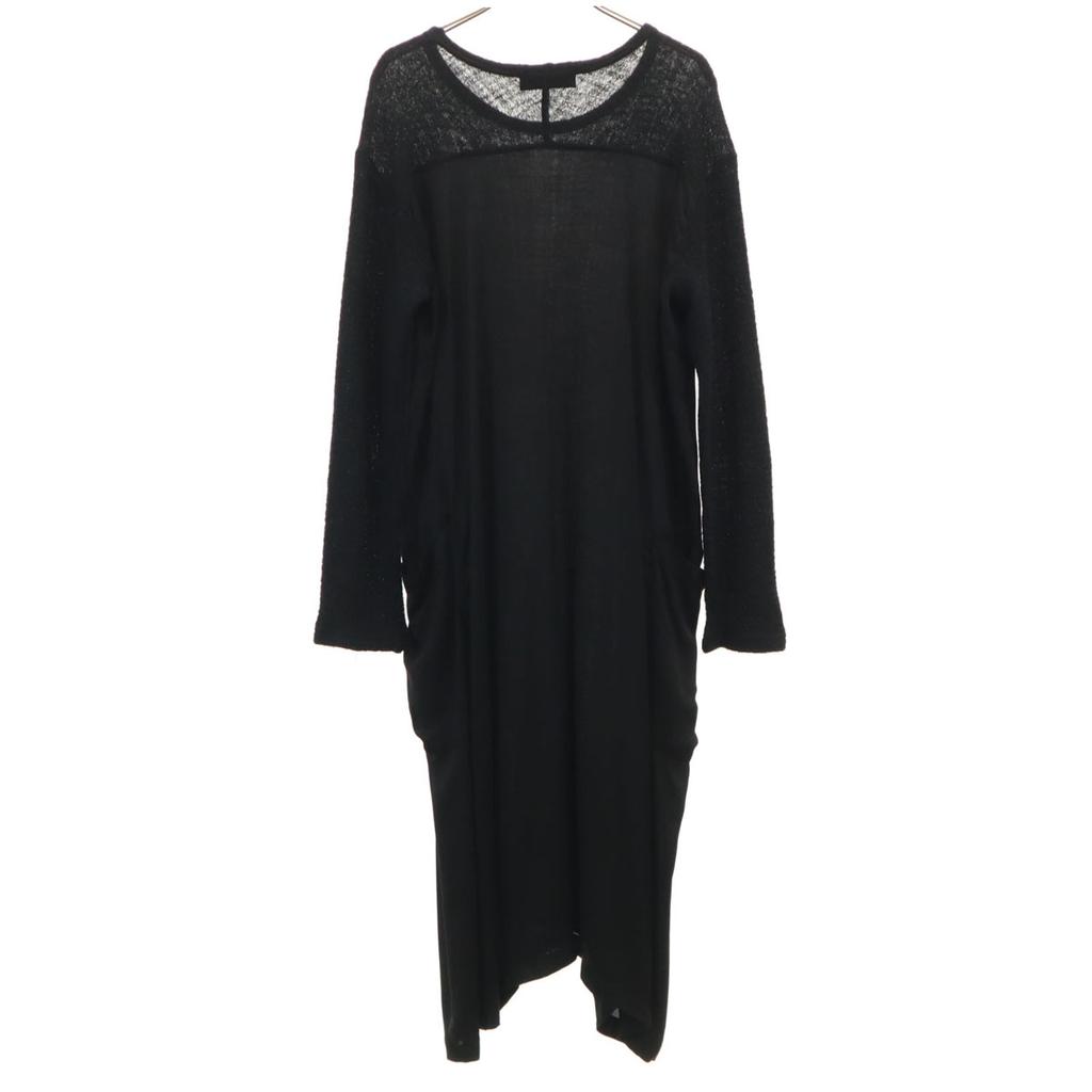 ZUCCa Made In Japan Long Sleeve Knit Switching One Piece M Black Women Used