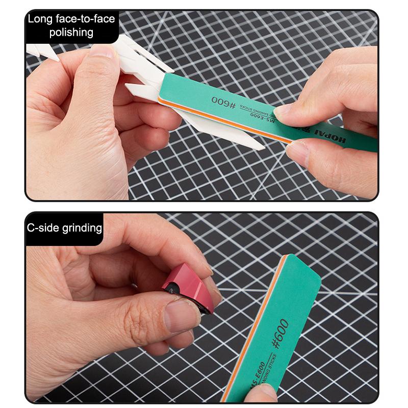6 Stück MS-E400-1500 Halbflexible Schleifstäbchen Kunststoff-Modellbau-Polierstäbchen für DIY-Montage Modellbauwerkzeuge