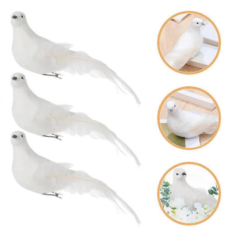 Artificial Christmas Dove Birds White Foam Doves for Home Decor 6Pcs