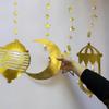 Eid Paper String Pendant 8pcs/set Golden Moon Star Hanging Garland for Banner Ornament for Islam Muslim Ramadan Party Wa less