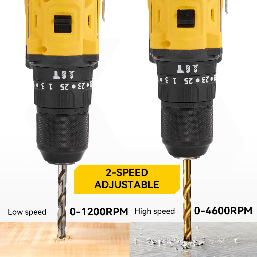 MELLWIN 13MM Bürstenloser Elektrohammerbohrer 25+3 Drehmoment Flachbohrer Schraubendrehersatz Home DIY Elektrowerkzeuge für Makita 18V Batterie